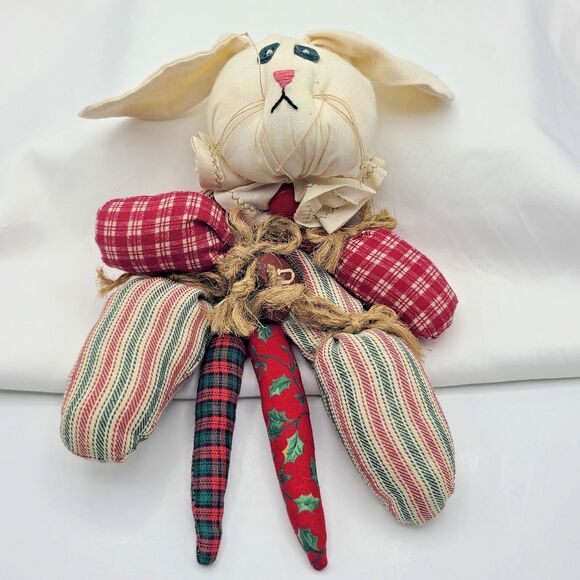 Vintage Christmas Primitive Decorations Handmade Doll Rustic Ornaments Folk Art - Picture 6 of 13